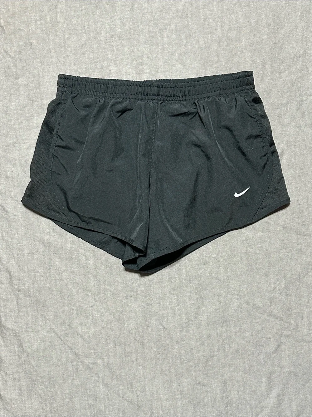 Nike Dri-Fit Black Athletic Shorts with White Swoosh